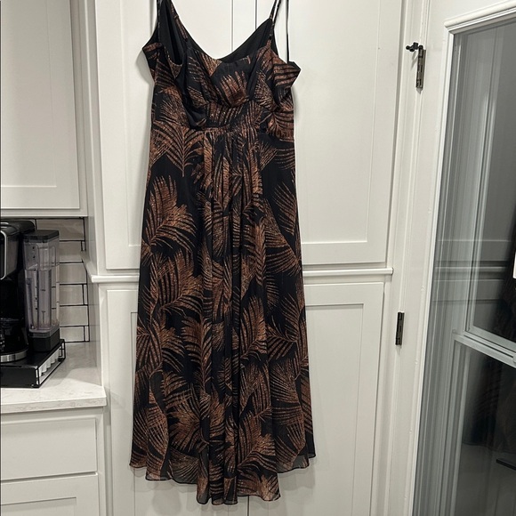 City Chic Elegant Black and Brown Leaf Print Maxi Dress XL - Picture 5 of 15